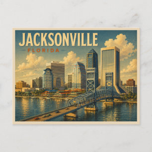 Jacksonville Florida Vintage Reise Postkarte