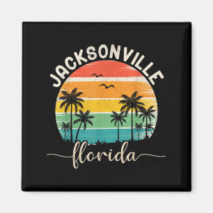 Jacksonville Florida Vintage Tropischer Sonnenunte Magnet