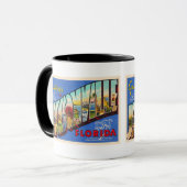 Jacksonville Florida Vintager Großbuchstabe Postka Tasse (Vorderseite Links)