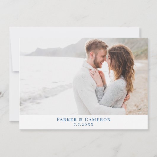 Jacksonville Florida Wedding Elegant Navy Map Save The Date (Rückseite)