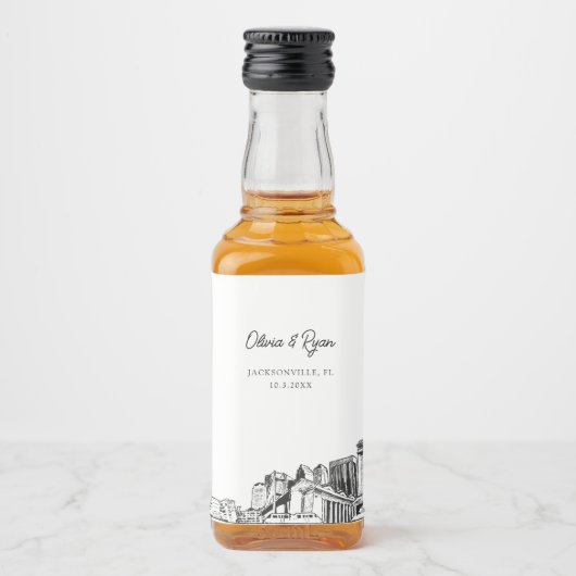 Jacksonville Gastgeschenk Willkommensgeschenk Cust Alkoholflaschenetikett (Vorderseite)
