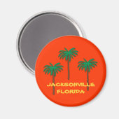 JACKSONVILLE, Kühlschrankmagnet FLORIDA Palmen (Vorderseite/Rückseite)