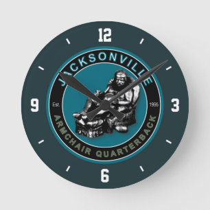 Jacksonville-Lehnsessel-Quarterback-Wanduhr Runde Wanduhr