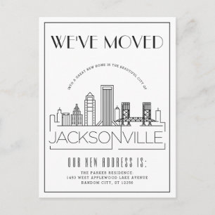 Jacksonville Modern Deco   Adressänderung Ankündigungspostkarte