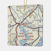 Jacksonville NC Vintage Karte Keramikornament (Links)