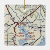Jacksonville NC Vintage Karte Keramikornament (Rückseite)