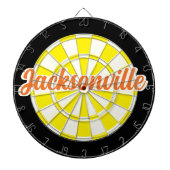 Jacksonville Orange Text Gelb Weiß Dartscheibe (vorne)