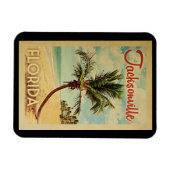 Jacksonville Palm Tree Vintage Travel Magnet (Horizontal)