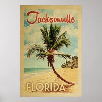 Jacksonville Palm Tree Vintage Travel