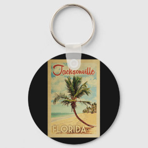 Jacksonville-Palme-Vintage Reise Schlüsselanhänger