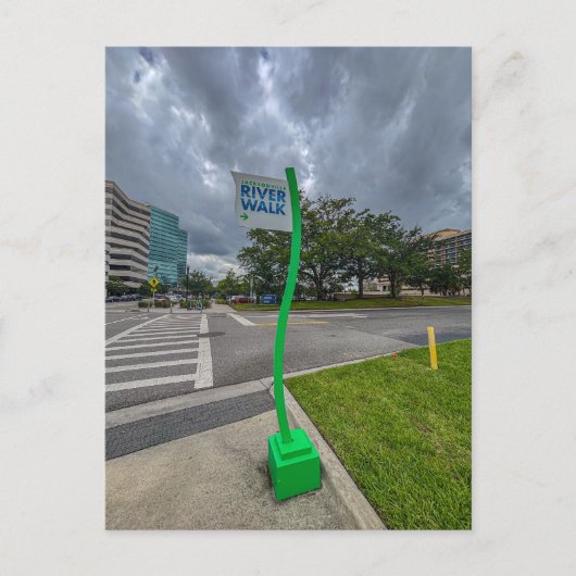 Jacksonville River Walk Schild Postkarte (Vorderseite)