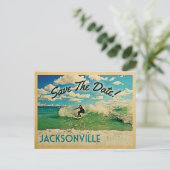 Jacksonville Save the Date Florida Surfing Ankündigungspostkarte (Stehend Vorderseite)