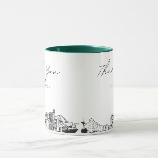 Jacksonville Sketch Simple Custom Wedding Tasse (Zentrum)