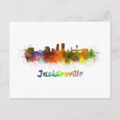 Jacksonville skyline im Watercolor Postkarte (Vorderseite)