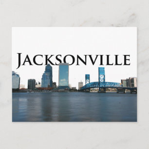 Jacksonville Skyline mit Jacksonville im Himmel Postkarte