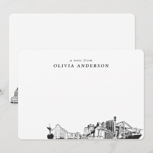Jacksonville Skyline Personalisierte Mitteilungska Mitteilungskarte (Vorne/Hinten)