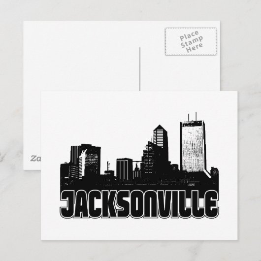 Jacksonville Skyline Postkarte (Vorne/Hinten)