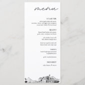 Jacksonville Skyline Sketch Wedding Dinner Menu Menükarte (Vorderseite)