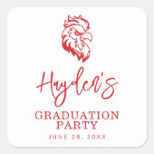 Jacksonville Staat University Gamecocks Red Eagle Quadratischer Aufkleber (Vorderseite)