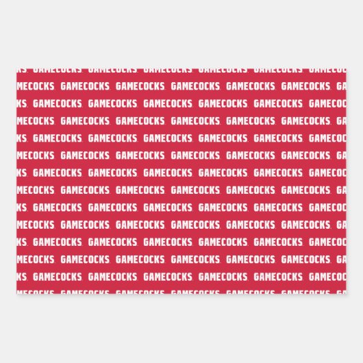 Jacksonville Staat University Gamecocks Rotes Logo Geschenkpapier Set (Vorderseite)