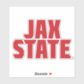 Jacksonville Staat University JAX STAAT Bold Red Aufkleber (Blatt)