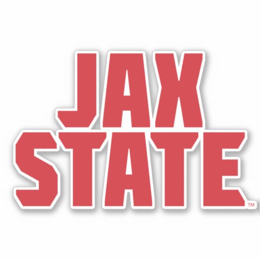 Jacksonville Staat University JAX STAAT Bold Red Aufkleber (Vorderseite)