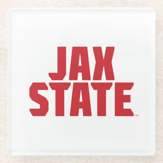 Jacksonville Staat University JAX STAAT Bold Red Glasuntersetzer (Vorderseite)