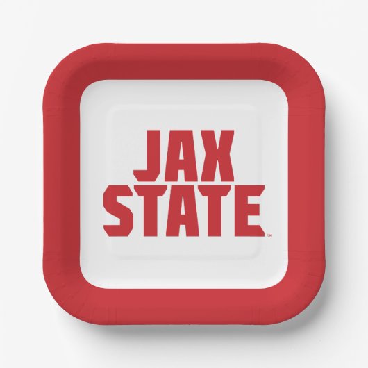 Jacksonville Staat University JAX STAAT Bold Red Pappteller (Vorderseite)