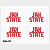 Jacksonville Staat University JAX STAAT Bold Red Rechteckiger Aufkleber (Blatt)