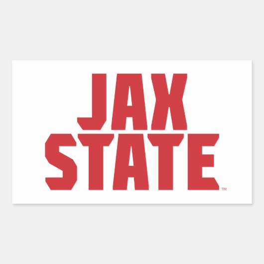 Jacksonville Staat University JAX STAAT Bold Red Rechteckiger Aufkleber (Vorderseite)