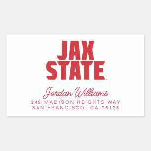 Jacksonville Staat University JAX STAAT Bold Red Rechteckiger Aufkleber