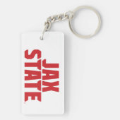 Jacksonville Staat University JAX STAAT Bold Red Schlüsselanhänger (Rückseite)