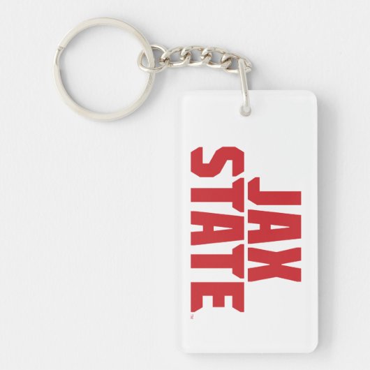 Jacksonville Staat University JAX STAAT Bold Red Schlüsselanhänger (Vorderseite)