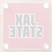 Jacksonville Staat University JAX STAAT Bold Text Glasuntersetzer (Rückseite)