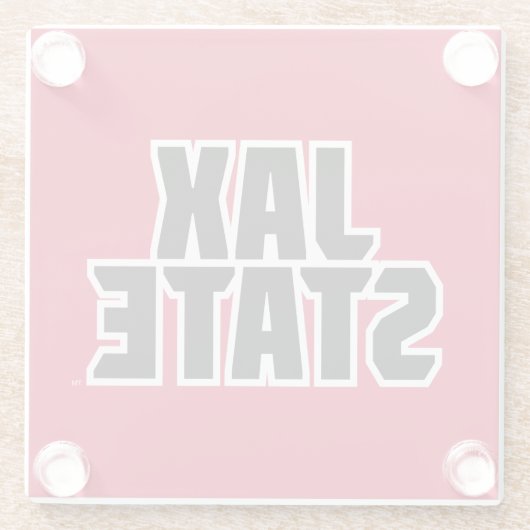 Jacksonville Staat University JAX STAAT Bold Text Glasuntersetzer (Rückseite)