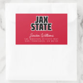 Jacksonville Staat University JAX STAAT Bold Text Rechteckiger Aufkleber (Tasche)