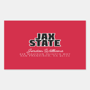 Jacksonville Staat University JAX STAAT Bold Text Rechteckiger Aufkleber