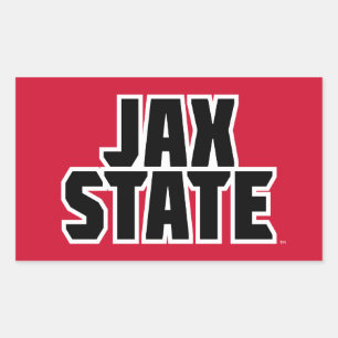 Jacksonville Staat University JAX STAAT Bold Text Rechteckiger Aufkleber