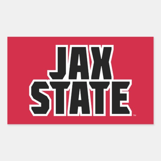Jacksonville Staat University JAX STAAT Bold Text Rechteckiger Aufkleber (Vorderseite)