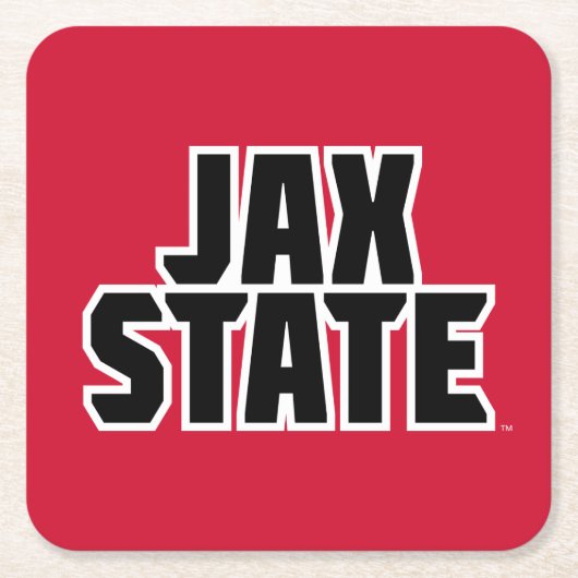 Jacksonville Staat University JAX STAAT Bold Text Rechteckiger Pappuntersetzer (Vorderseite)