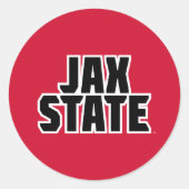 Jacksonville Staat University JAX STAAT Bold Text Runder Aufkleber (Vorderseite)