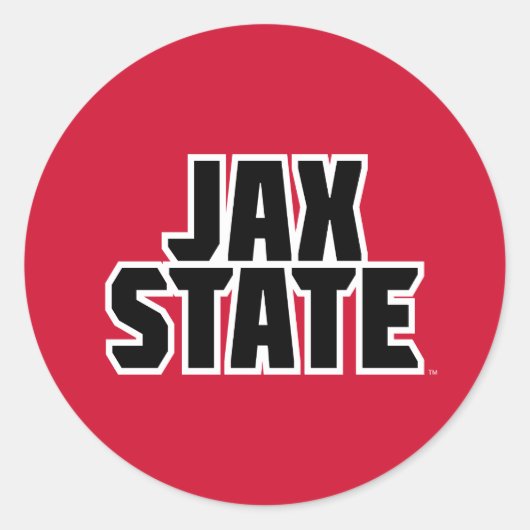 Jacksonville Staat University JAX STAAT Bold Text Runder Aufkleber (Vorderseite)