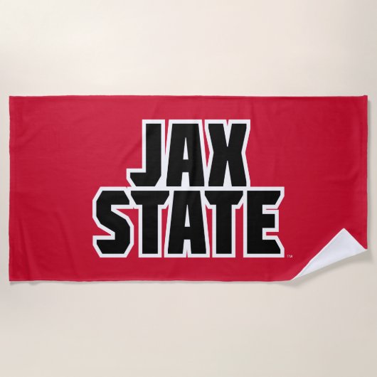 Jacksonville Staat University JAX STAAT Bold Text Strandtuch (Vorderseite)