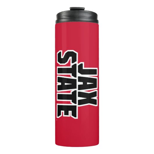 Jacksonville Staat University JAX STAAT Bold Text Thermosbecher (Vorderseite)