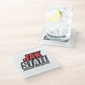 Jacksonville Staat University JAX STAAT Logo Glasuntersetzer (Schrägansicht)