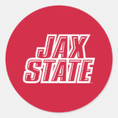 Jacksonville Staat University JAX STAAT Logo Runder Aufkleber (Vorderseite)