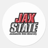 Jacksonville Staat University JAX STAAT Logo Runder Aufkleber (Vorderseite)