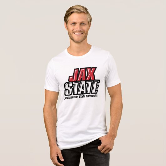 Jacksonville Staat University JAX STAAT Logo Tri-Blend Shirt (Vorderseite voll)