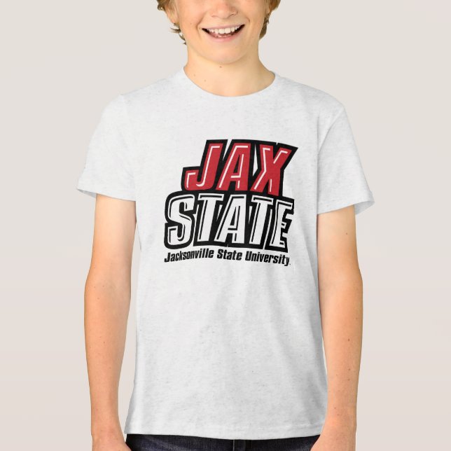 Jacksonville Staat University JAX STAAT Logo Tri-Blend Shirt (Vorderseite)