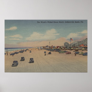 Jacksonville-Strand, FL - das breiteste Ocea der Poster